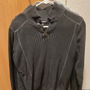 Black Three-Button Sweater M